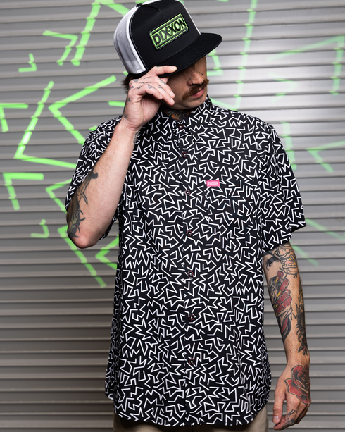 THE ZAG PARTY SHIRT SHORT SLEEVE BUTTON UP  - MENS