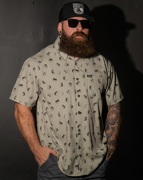 UNHINGED PARTY SHIRT SHORT SLEEVE BUTTON UP - MENS