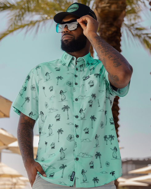 WAIMEA PARTY SHIRT SHORT SLEEVE BUTTON UP  - MENS