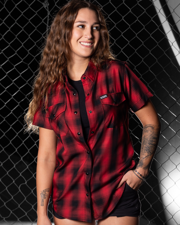 WATTS HERITAGE BAMBOO SHORT SLEEVE BUTTON UP - WOMENS