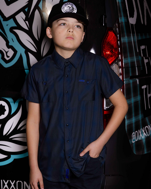 DEEP SEA BAMBOO SHORT SLEEVE BUTTON UP - YOUTH