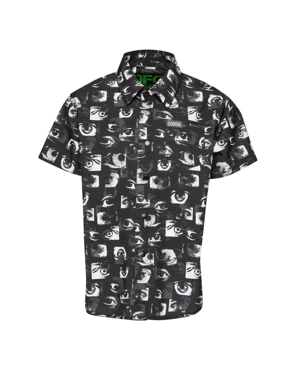 ALL EYES PARTY SHIRT SHORT SLEEVE BUTTON UP - YOUTH