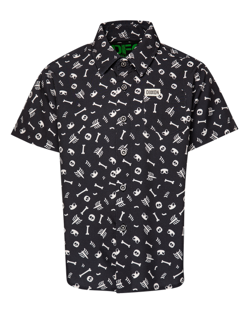 BONE ZONE PARTY SHIRT SHORT SLEEVE BUTTON UP - YOUTH