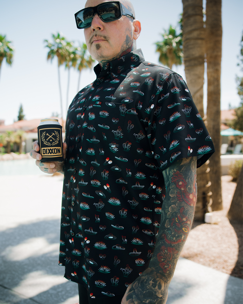 PUEBLA PARTY SHIRT SHORT SLEEVE BUTTON UP  - MENS