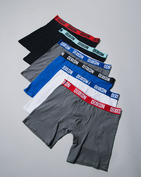 ASSORTED 6PK DIXXON COTTON STRETCH BOXER BRIEFS