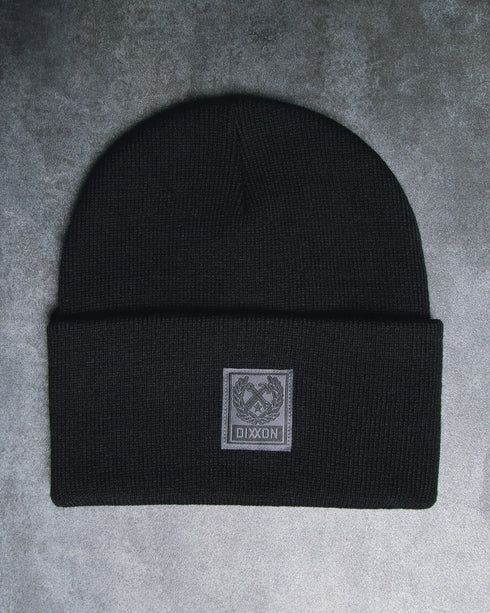 BOX CREST RIBBED BEANIE BLACK/GREY