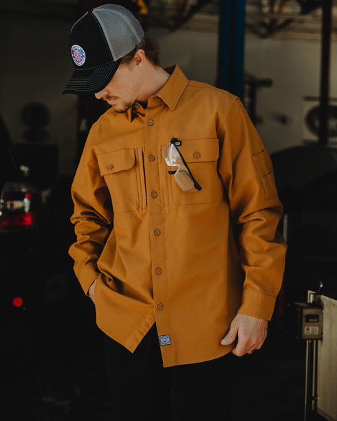 WORK SHIRT LONG SLEEVE CAMEL - MENS