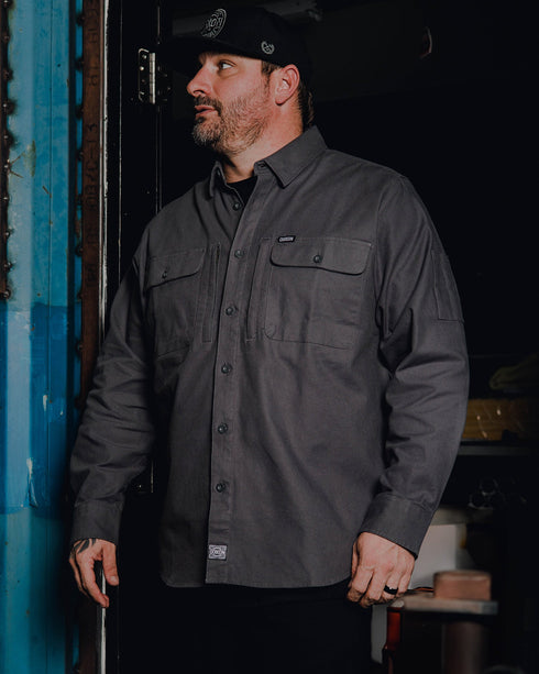 WORK SHIRT LONG SLEEVE GRAY - MENS