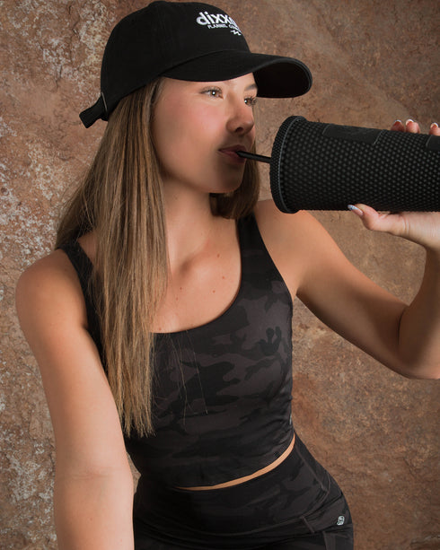 WOMENS CLASSIC CROP TOP - BLACK CAMO