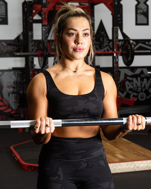 WOMENS CLASSIC SPORTS BRA - BLACK CAMO