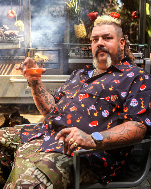 DARKSIDE OF THE GRILL SHORT SLEEVE BUTTON UP - MENS