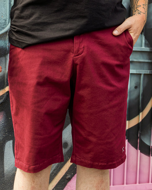 CHINO SHORTS MAROON - MENS