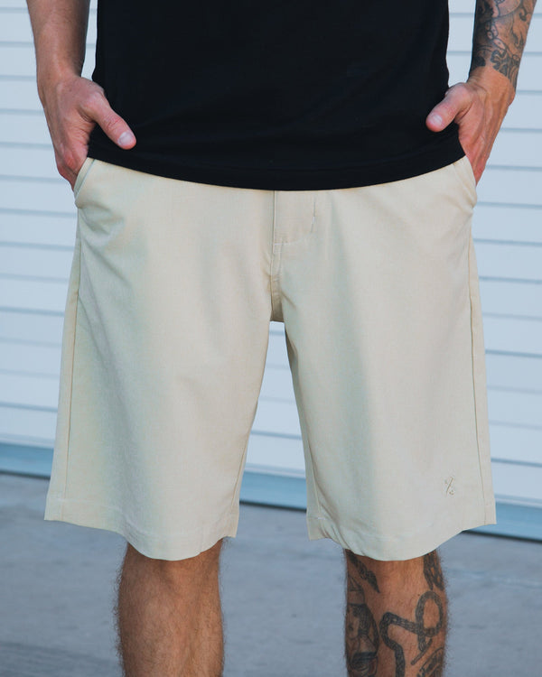 HYBRID SHORTS KHAKI - MENS