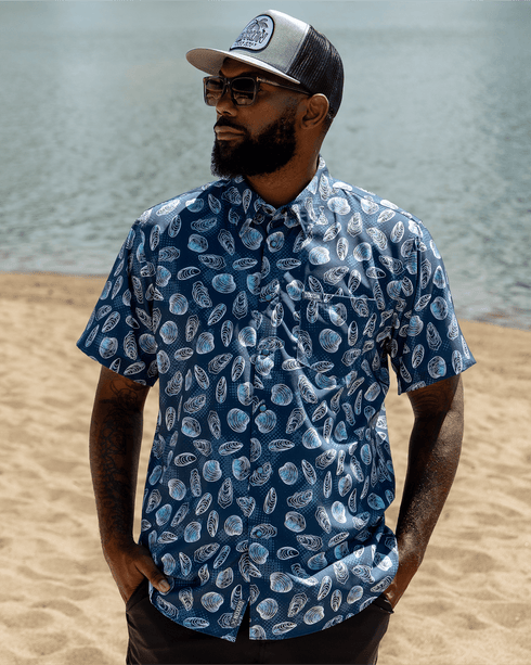 MUSSEL BEACH PARTY SHIRT SHORT SLEEVE BUTTONS UP - MENS