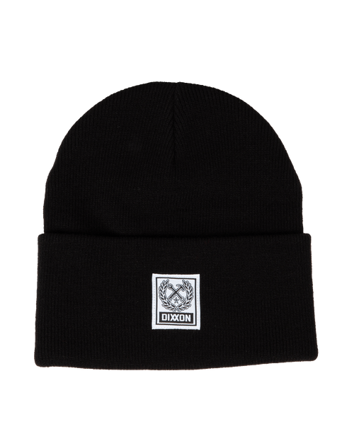 BOX CREST RIBBED BEANIE BLACK