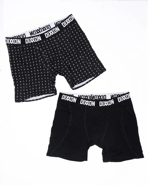 SALTY DOG COTTON STRETCH 2PK BOXER BRIEFS - BLACK