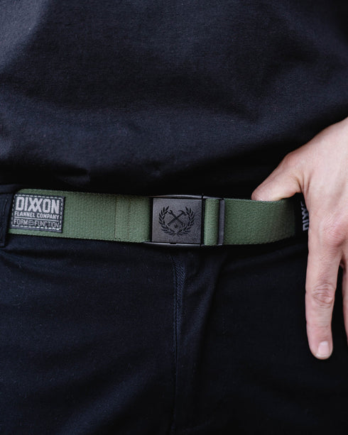 SLIM ELASTIC STRETCH BELT - O.D. GREEN