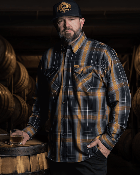 SMOKED OAK BAMBOO LONG SLEEVE BUTTON UP - MENS