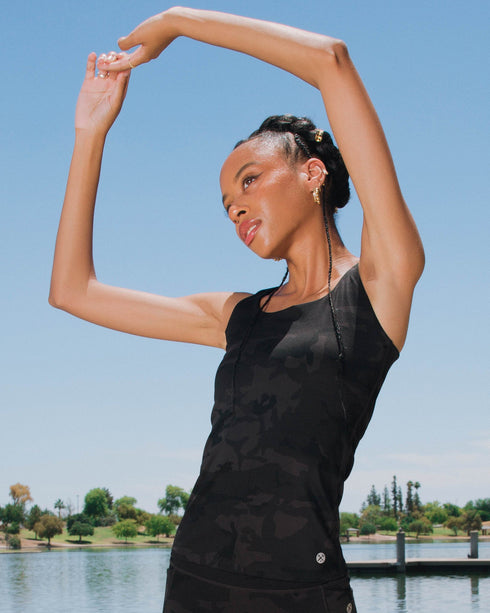 WOMENS CLASSIC TANK - BLACK CAMO