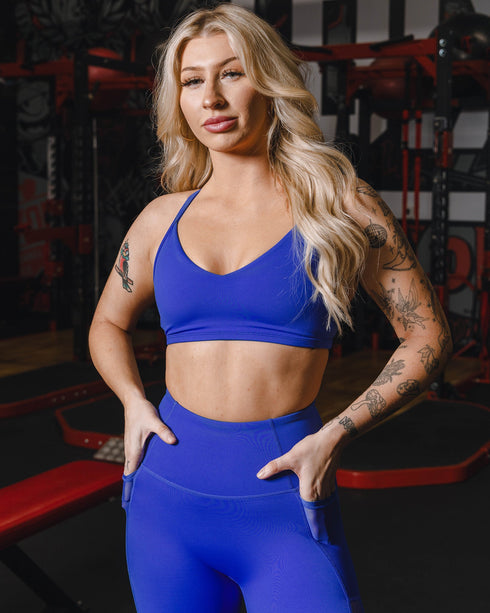 WOMENS IGNITE SPORTS BRA - COBALT BLUE