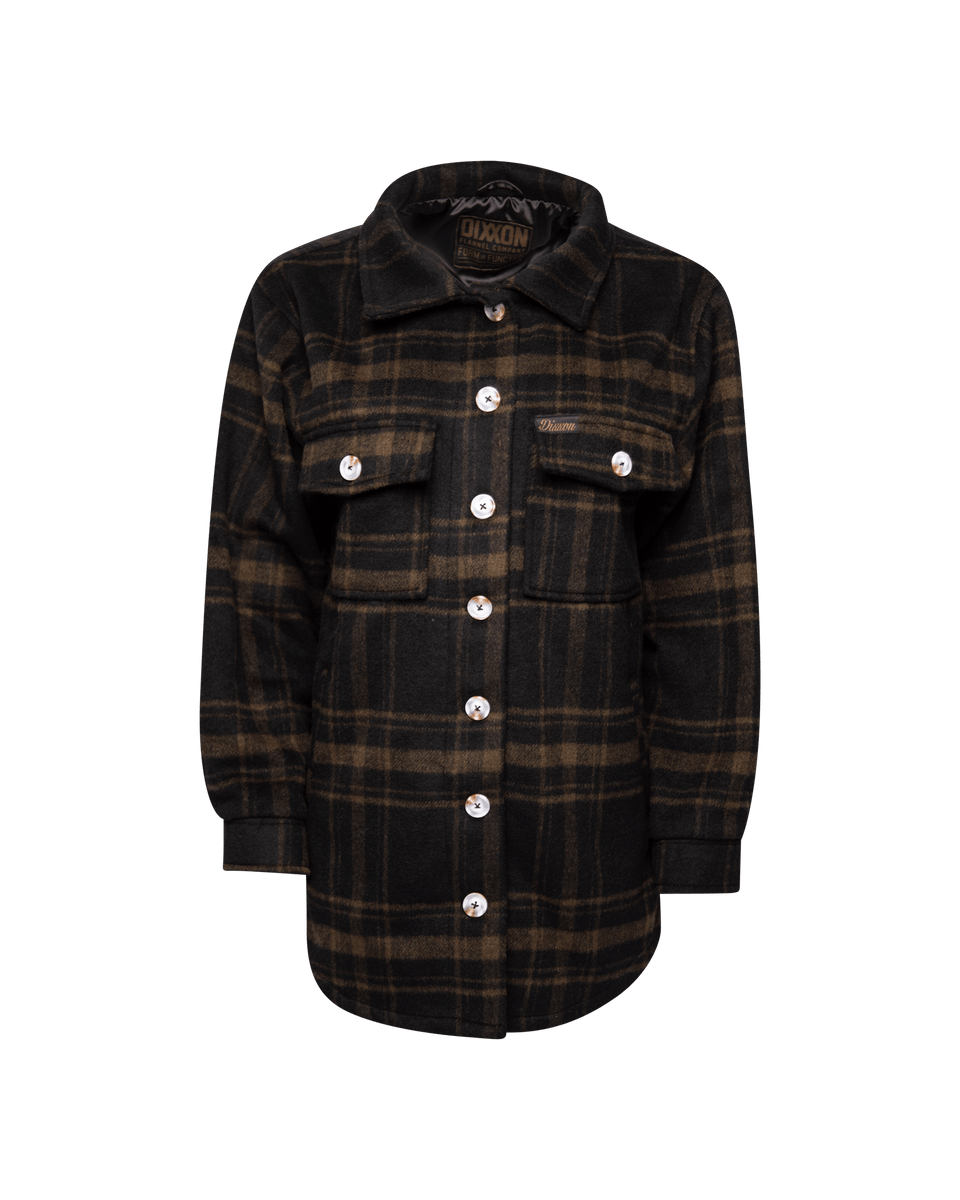 BROWN & BLACK LONG SHACKET - WOMENS – Dixxon Canada