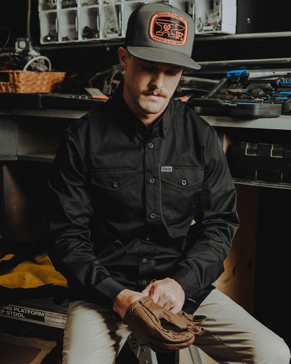 WORKFORCE LONG SLEEVE WORK SHIRT BLACK - MENS