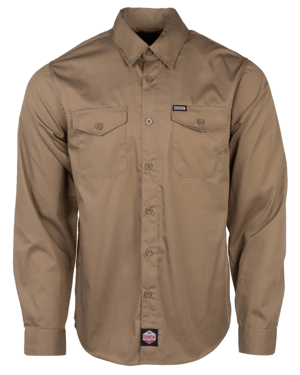WORKFORCE LONG SLEEVE WORK SHIRT KHAKI - MENS