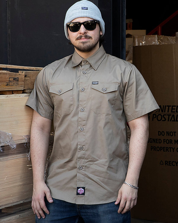 WORKFORCE SHORT SLEEVE WORK SHIRT KHAKI - MENS
