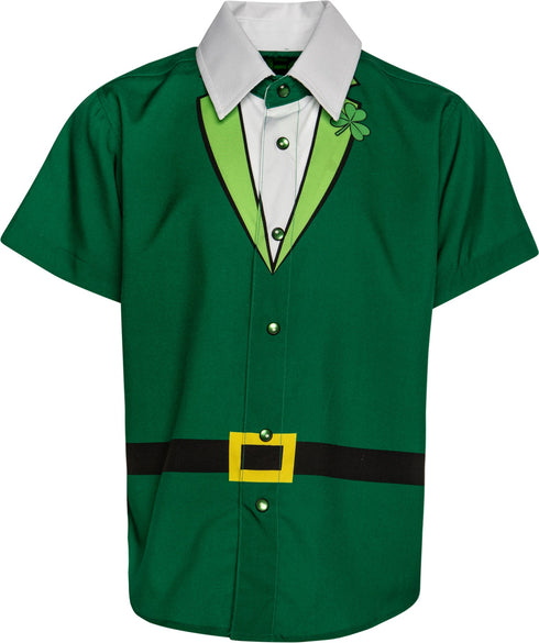 THE IRISH TUX PARTY SHIRT SHORT SLEEVE BUTTON UP  - YOUTH