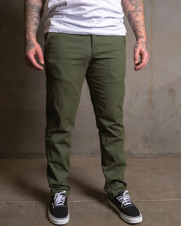 CHINO PANTS O.D. GREEN - MENS